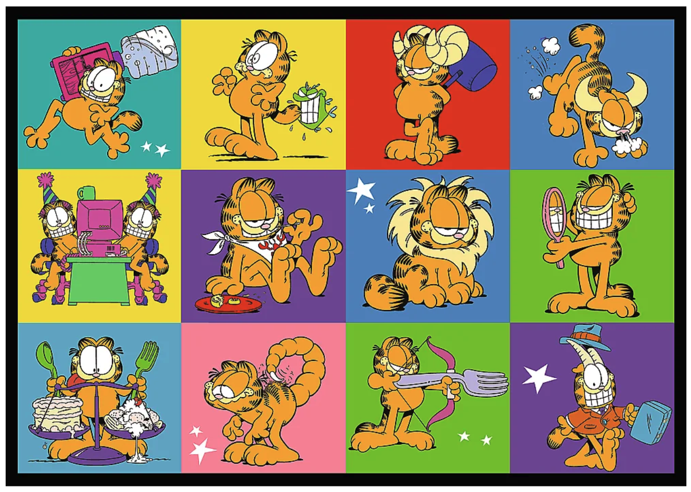 Puzzle 4 x 250 piese - Garfield (Nu ii place ziua de luni) - Trefl | Trefl - 1