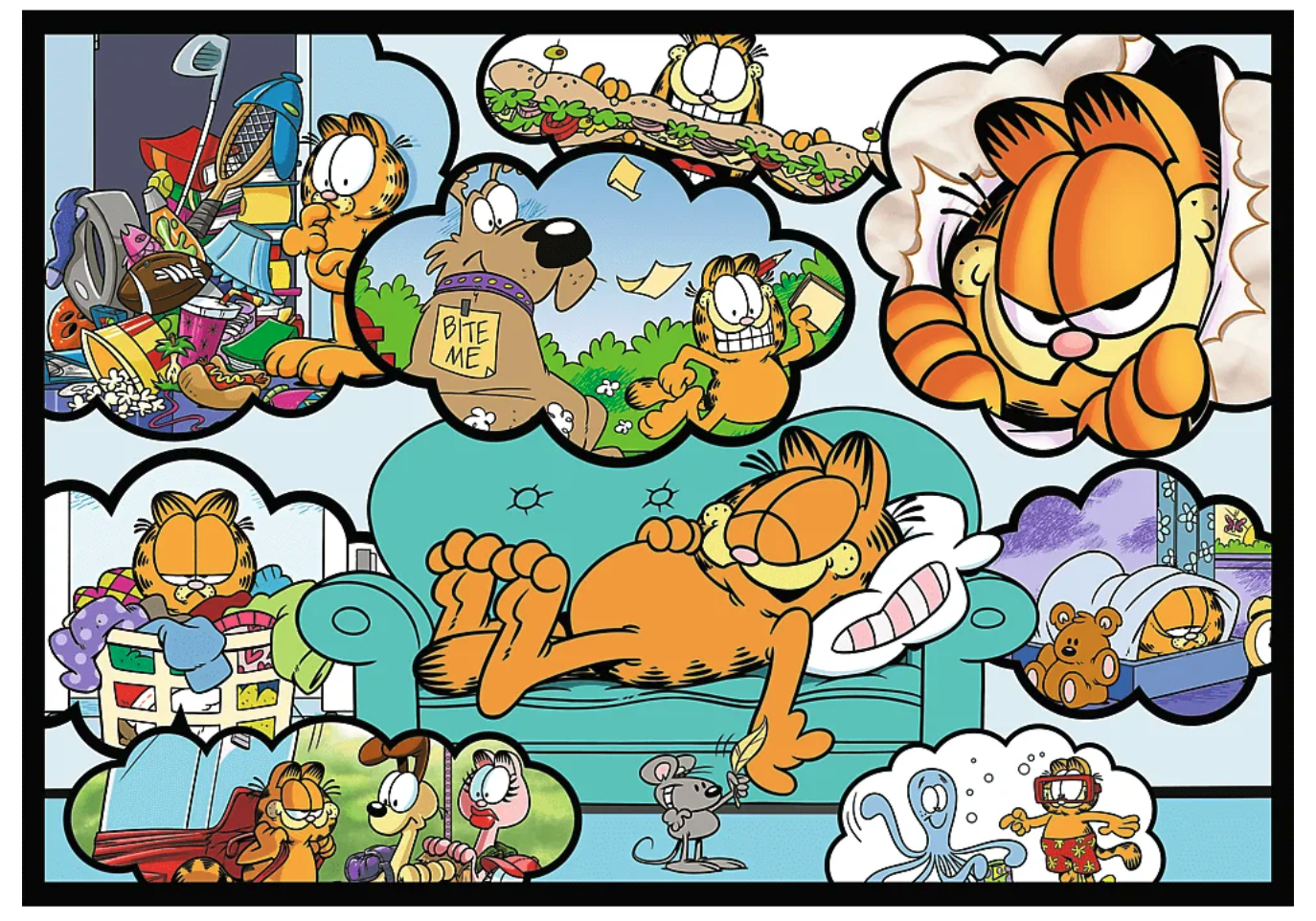 Puzzle 4 x 250 piese - Garfield (Nu ii place ziua de luni) - Trefl | Trefl - 2