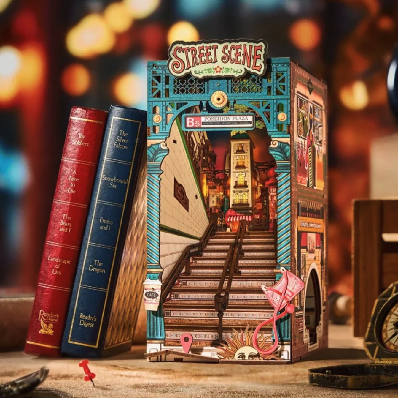 Book Nook. Puzzle 3D 196 piese - Wonderland Street Scene | Robotime - 1