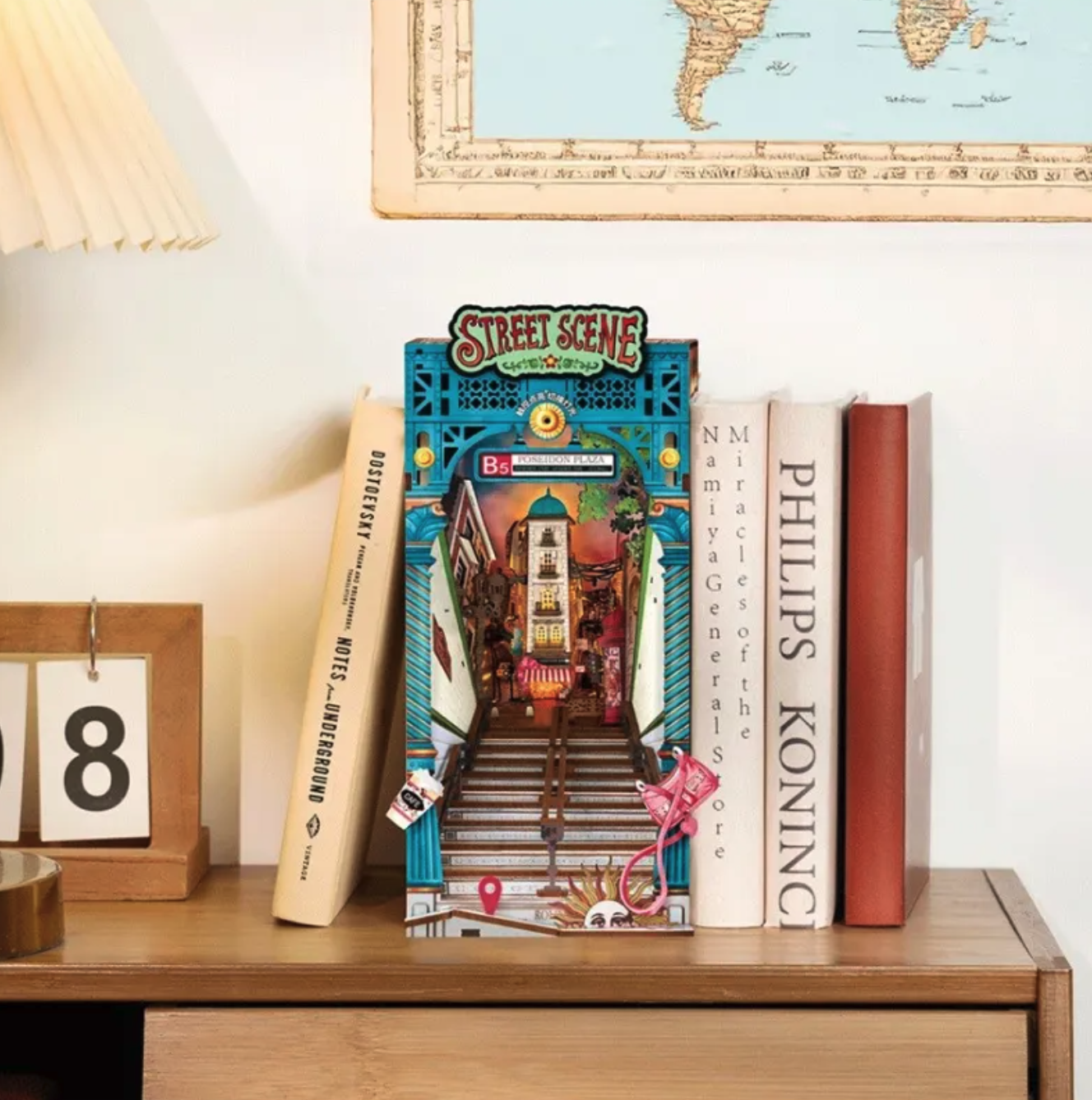 Book Nook. Puzzle 3D 196 piese - Wonderland Street Scene | Robotime - 2
