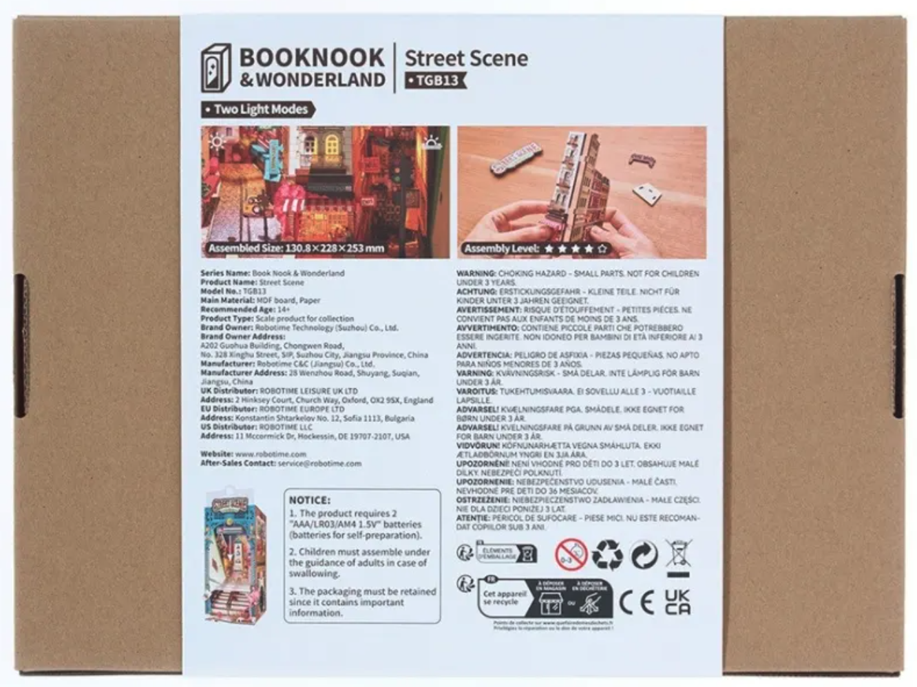 Book Nook. Puzzle 3D 196 piese - Wonderland Street Scene | Robotime - 5