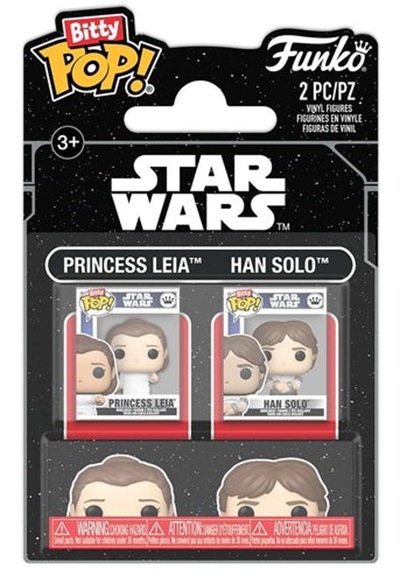 Set 2 figurine - Bitty Pop! Star Wars: Princess Leia & Han Solo | Funko