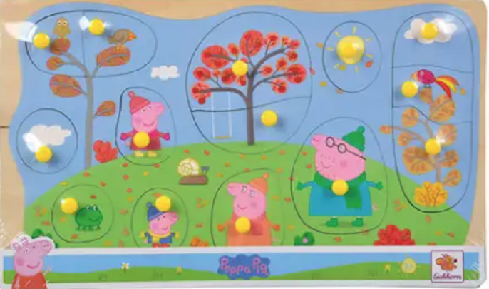 Puzzle cu buton - Peppa Pig, 14 piese, mai multe modele | Eichhorn - 1