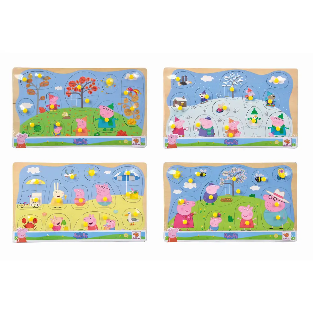 Puzzle cu buton - Peppa Pig, 14 piese, mai multe modele | Eichhorn