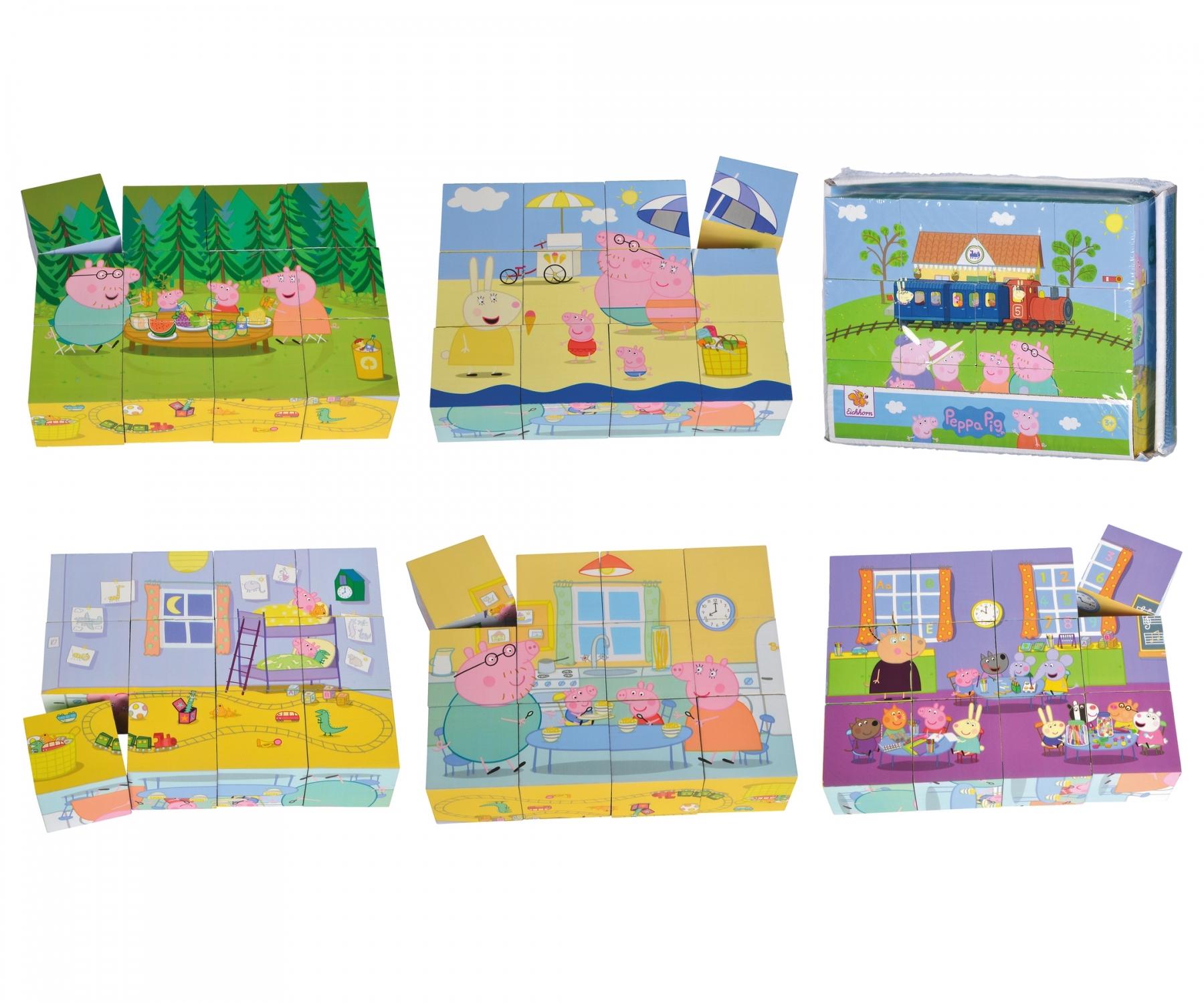 Puzzle din lemn - Peppa Pig, 12 piese | Eichhorn - 1