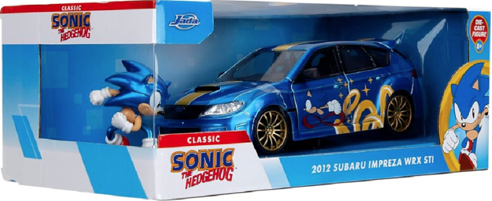 Set masinuta metalica si figurina - The Hedgehog - Sonic & Subaru Impreza WRX STI 2012 | Jada