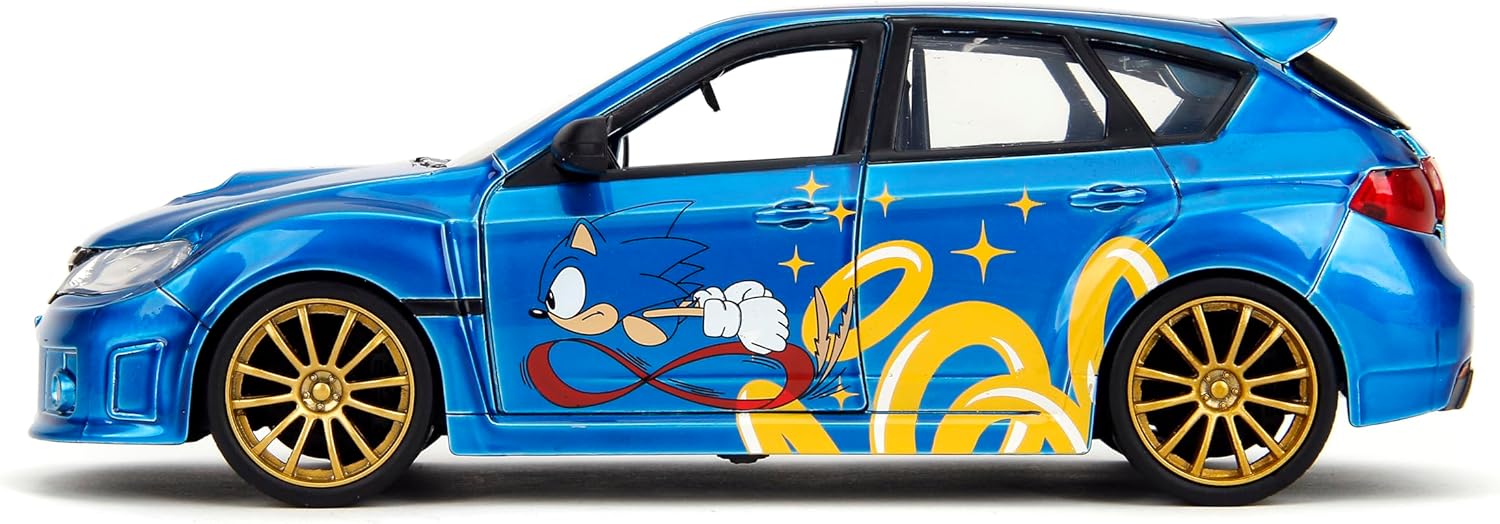 Set masinuta metalica si figurina - The Hedgehog - Sonic & Subaru Impreza WRX STI 2012 | Jada - 2