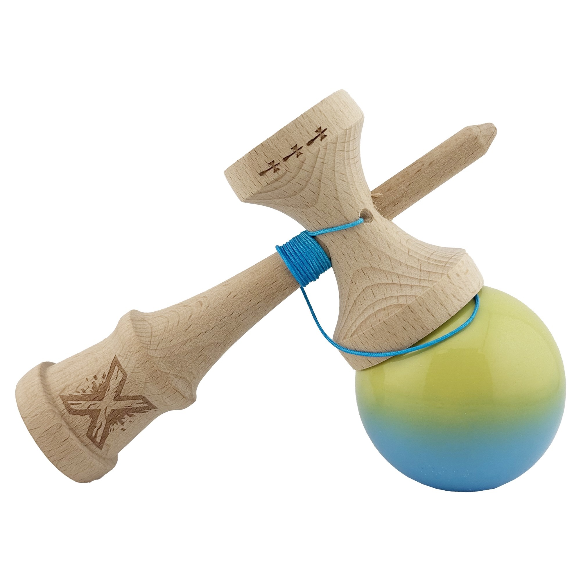 Jucarie de indemanare - Kendama X Super Sticky - Galben/Verde/Albastru | X - 4