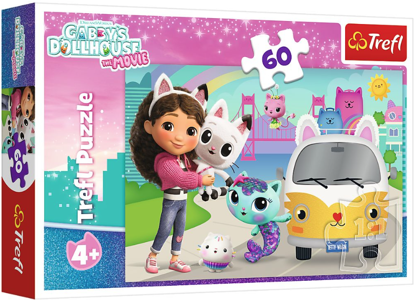 Puzzle - Gaby's Dollhouse - Casa pisicii lui Gabby, 60 piese | Trefl - 4