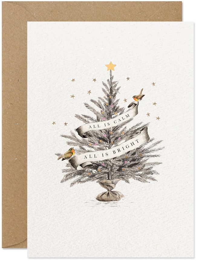 Calm & Bright Christmas Tree Card | Stephanie Davies