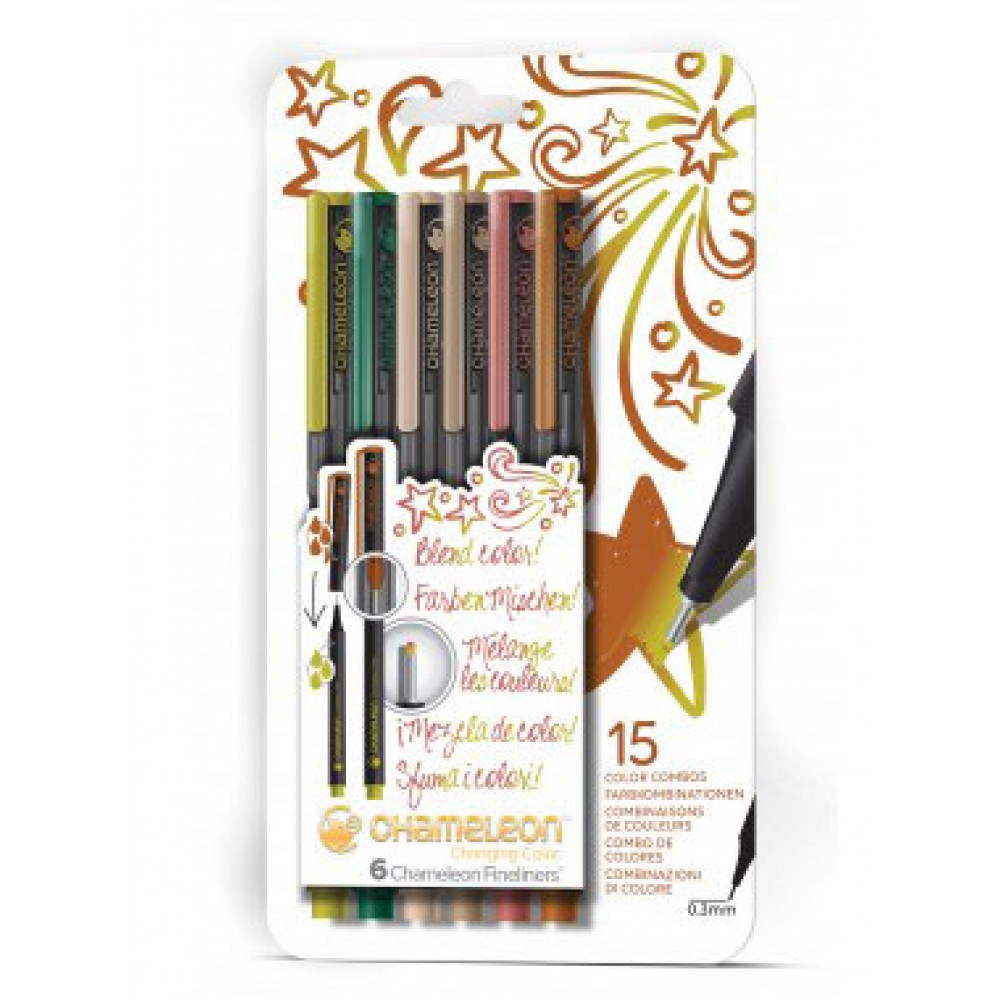 Set 6 markere - 6 Fineliners Chameleon | Chameleon Pens