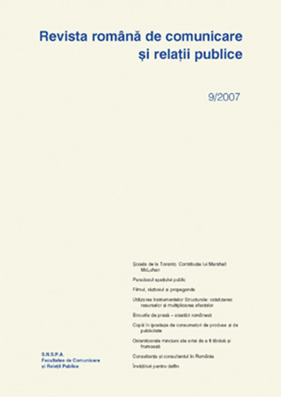 Revista romana de comunicare si relatii publice nr. 9 / 2007 | carturesti.ro imagine 2022