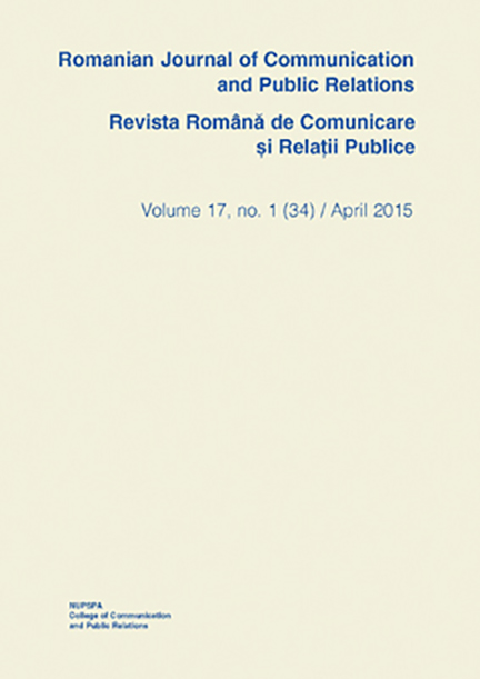 Romanian Journal of Communication and Public Relations / Revista romana de comunicare si relatii publice - nr. 34 / 2015 | 