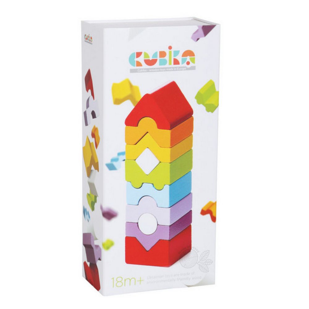 Set de constructie din lemn - Turn - 12 piese | Cubika