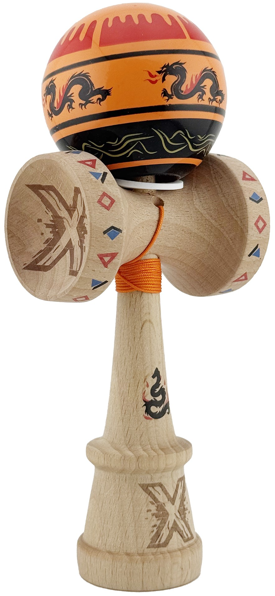 Jucarie de indemanare - Kendama X Dragon, Portocaliu/Negru | X - 7