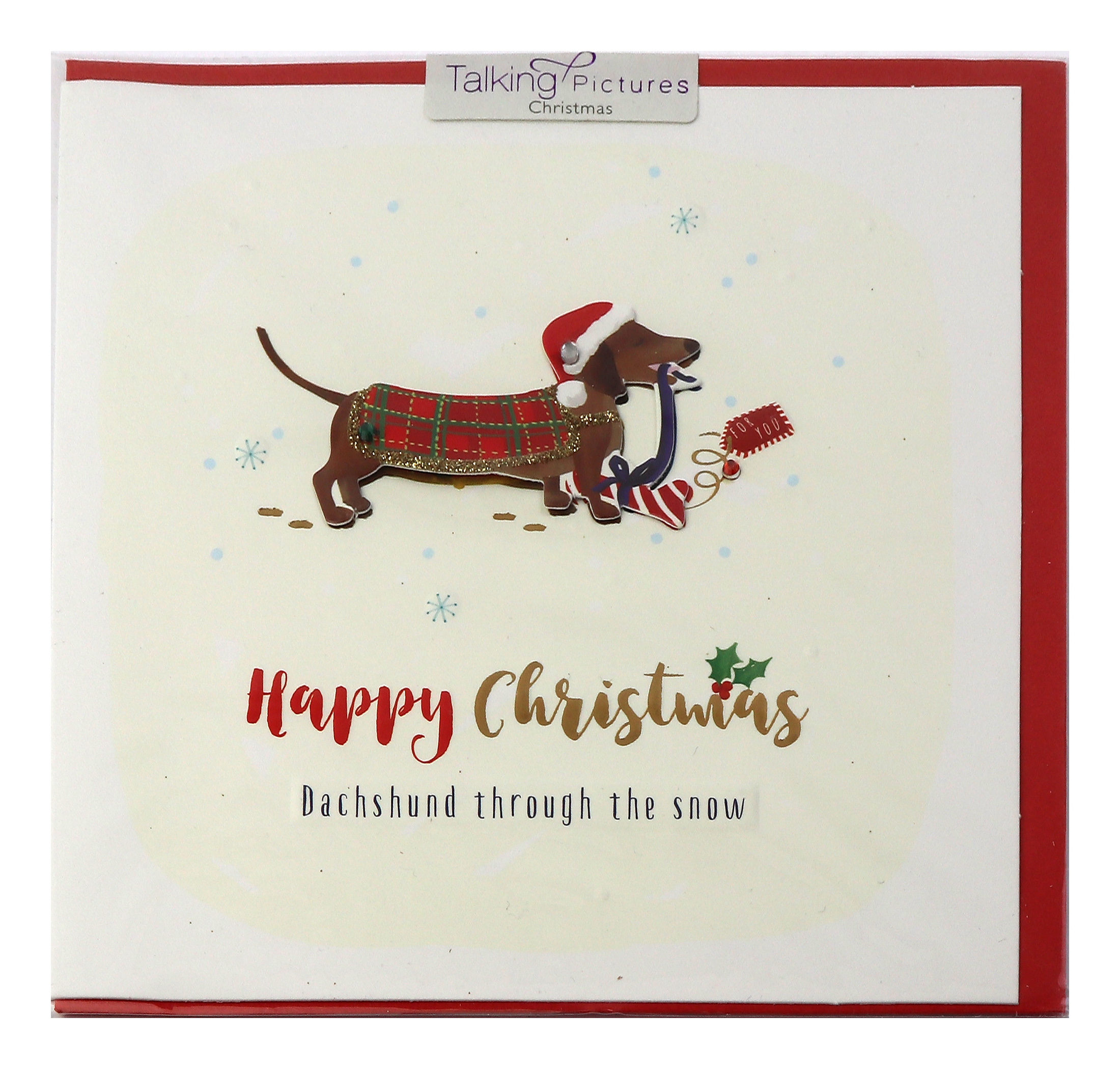 Felicitare - Happy Christmas Dachshund Through The Snow | Talking Pictures