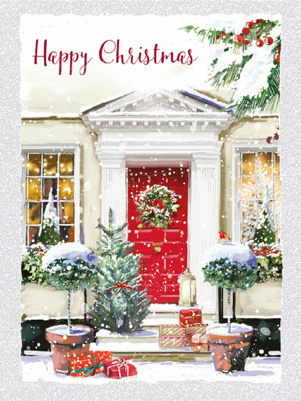  Felicitare - Red Door Welcome Home Happy Christmas (9.5 x 12.6) | Ling Design 