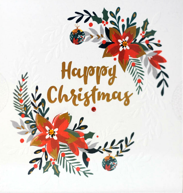 Felicitare - Happy Christmas Luxury Foil Christmas Card | Ling Design