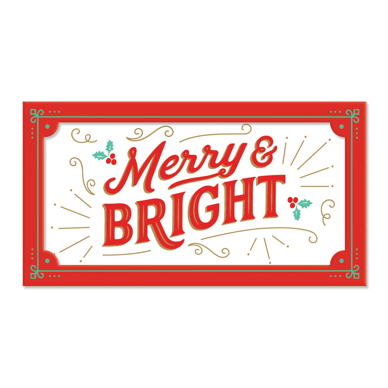 Tava decorativa - Merry & Bright Rectangle Porcelain Tray | Galison - 1 | YEO