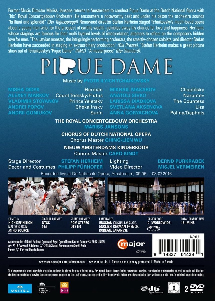 Pique Dame - DVD | Royal Concertgebouw Orchestra, Pyotr Ilyich Tchaikovsky, Mariss Jansons - 1 | YEO