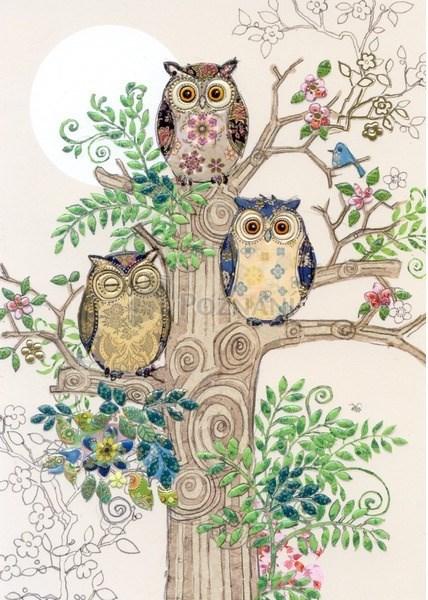 Felicitare Owl Tree Stump | Bug Art
