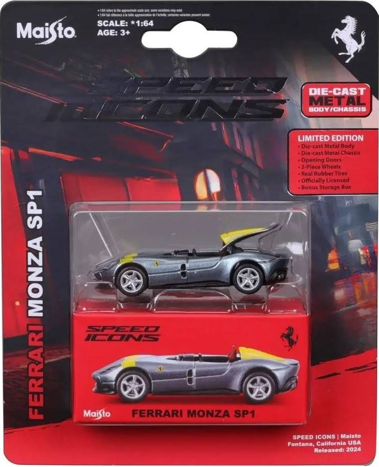 Masinuta metalica - Speed Icons - Ferrari Monza SP1 - Gri | Maisto - 2
