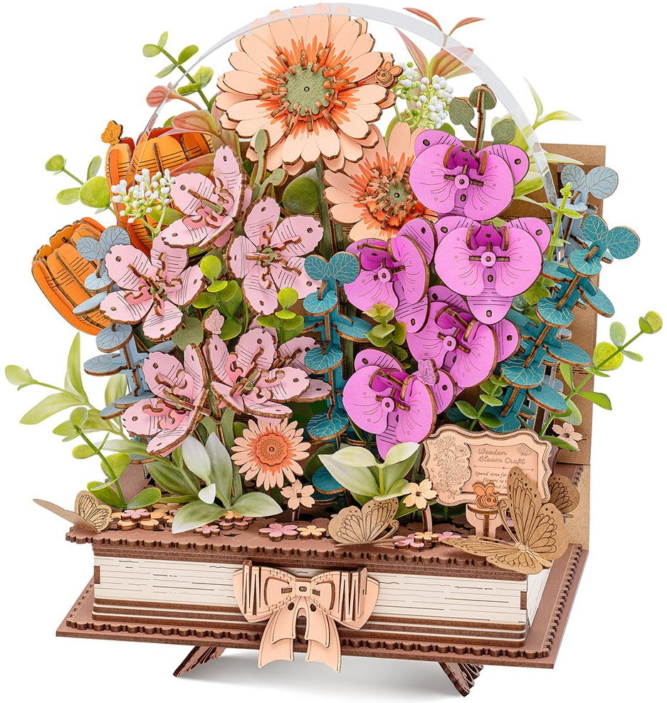 Diorama. Puzzle 3D - Wooden Blooming Book, 522 piese | Robotime - 4