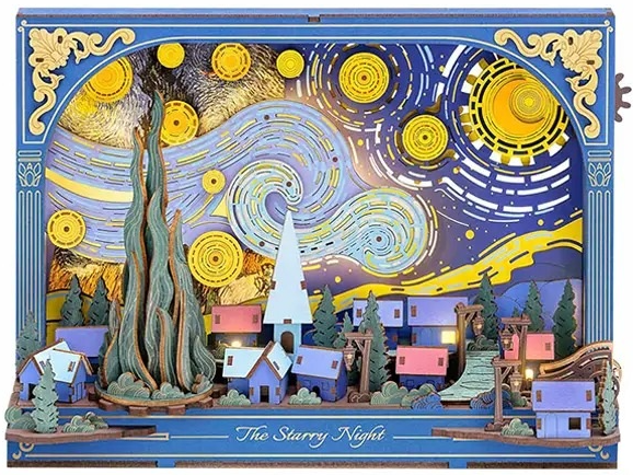 Diorama. Puzzle 3D - The Starry Night, 238 piese | Robotime - 3