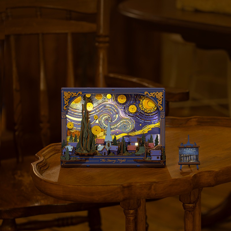 Diorama. Puzzle 3D - The Starry Night, 238 piese | Robotime - 1