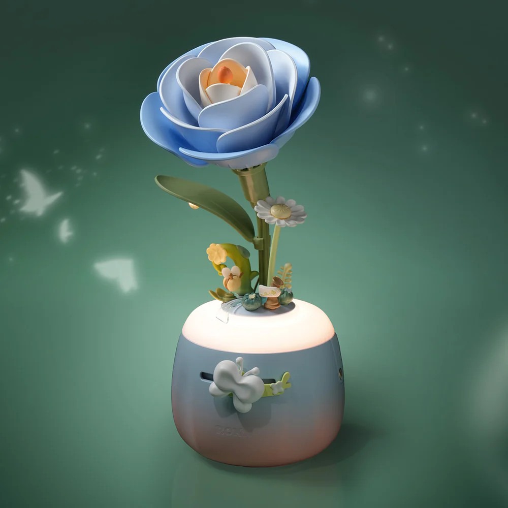 Puzzle 3D - Lampa de veghe - Starry Camellia, 73 piese | Robotime - 3