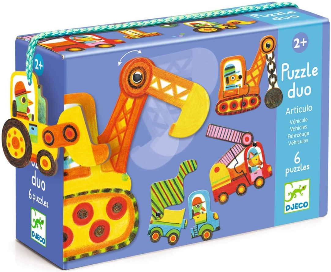 Puzzle mobil Duo - Vehicule, 12 piese | Djeco - 4