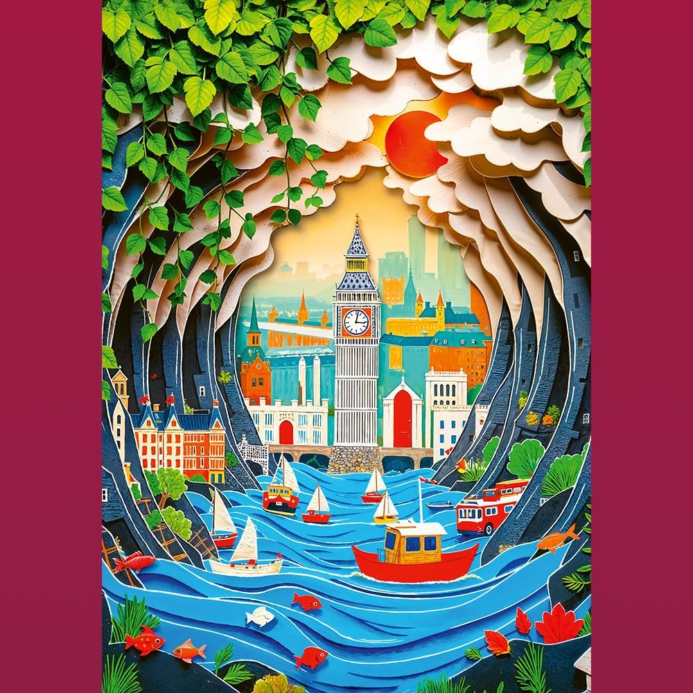 Puzzle 1000 piese - 40th Anniversary - London 3D Effect | Trefl - 1