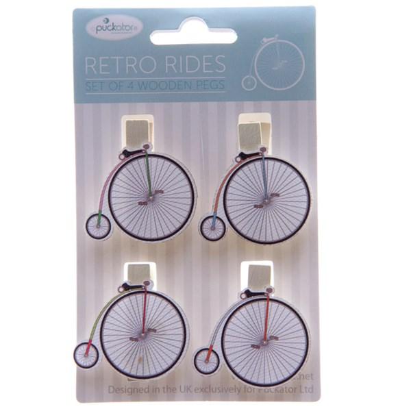 Set 4 carlige Retro Rides Bicycle | Puckator