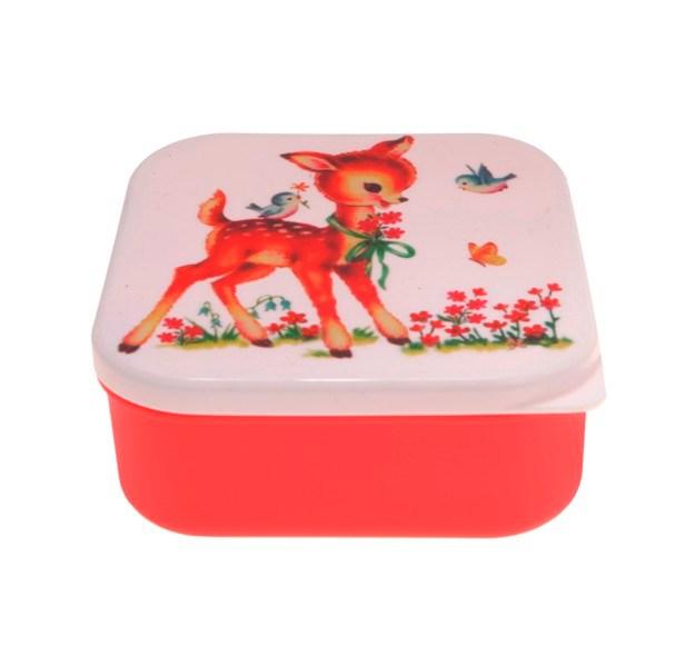 Deer And Birds Square Box - Red | RJB Stone