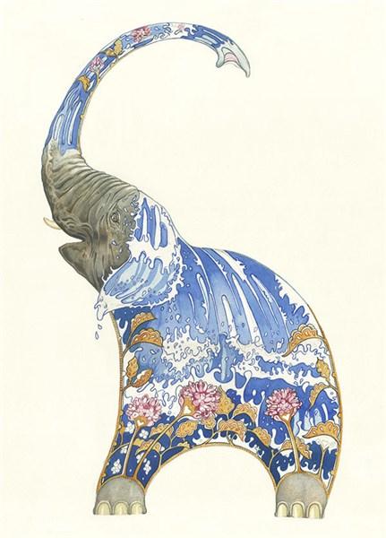 Felicitare - Elephant Squirting Water | The DM Collection