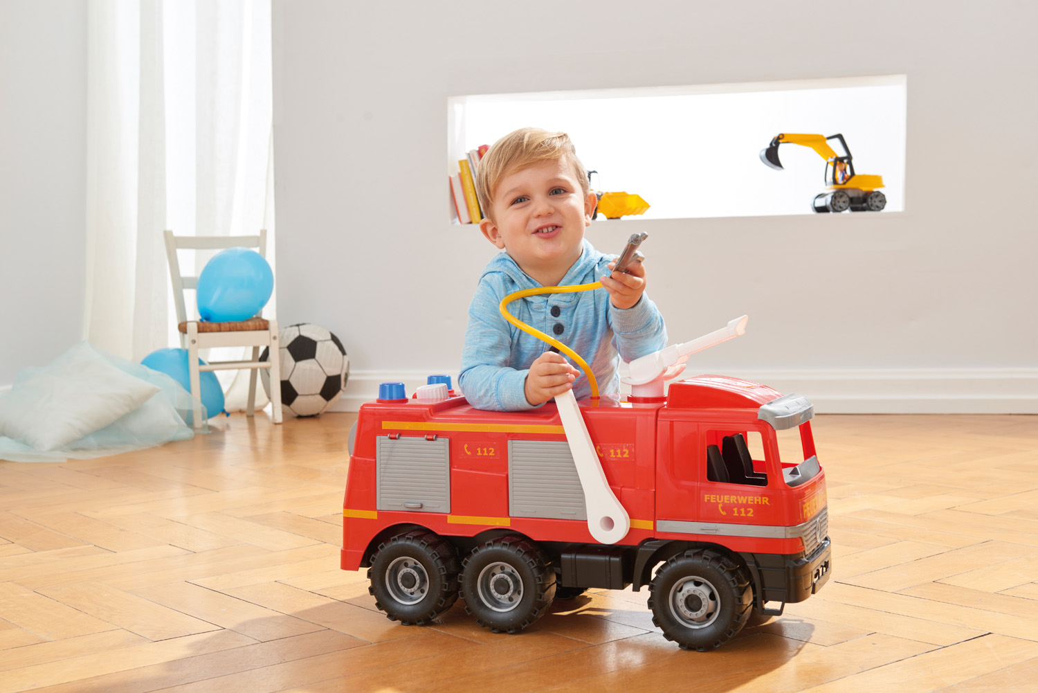 Masina - Mercedes Fire Truck, 64cm | Lena - 4