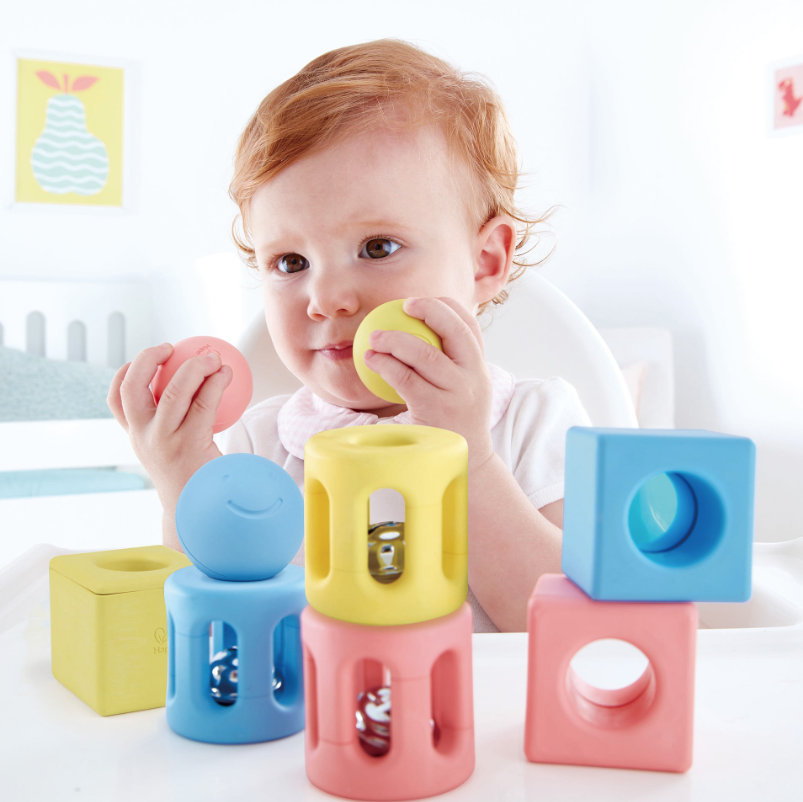 Jucarie bebelusi - Zdranganitoare trio cu forme geometrice | Hape - imagine 2