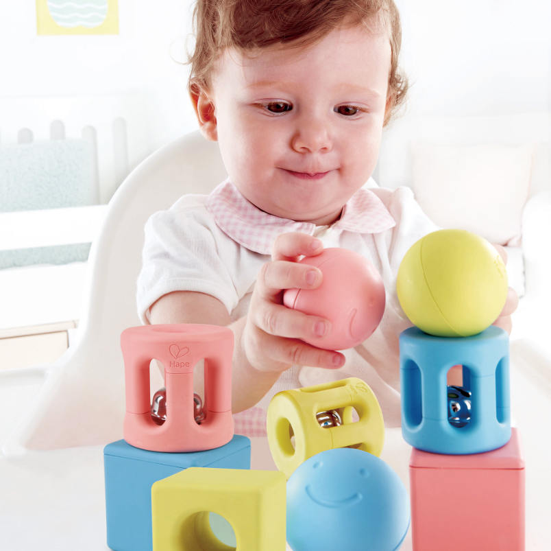 Jucarie bebelusi - Zdranganitoare trio cu forme geometrice | Hape - imagine 3