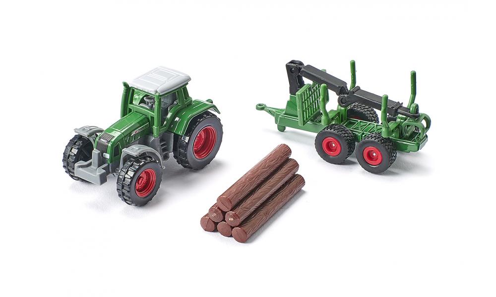 Jucarie - Tractor with forestry trailer | Siku