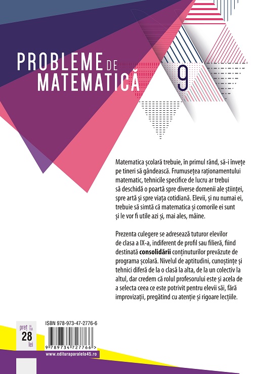 Probleme de matematică pentru clasa a IX-a. 2019-2020 | Lucian Dragomir, Adriana Dragomir, Ovidiu Badescu