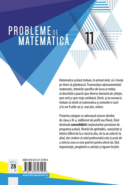 Probleme de matematica pentru clasa a XI-a. 2019-2020 | Lucian Dragomir, Adriana Dragomir, Ovidiu Badescu