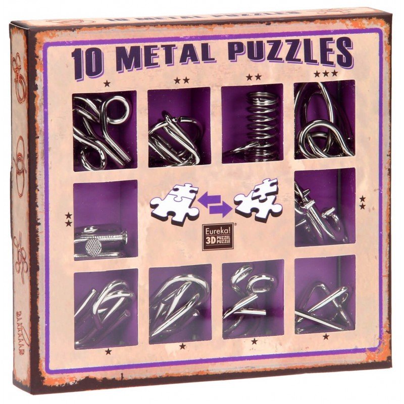 Set de 10 Puzzle-uri 3D - Metal - Purple | Eureka