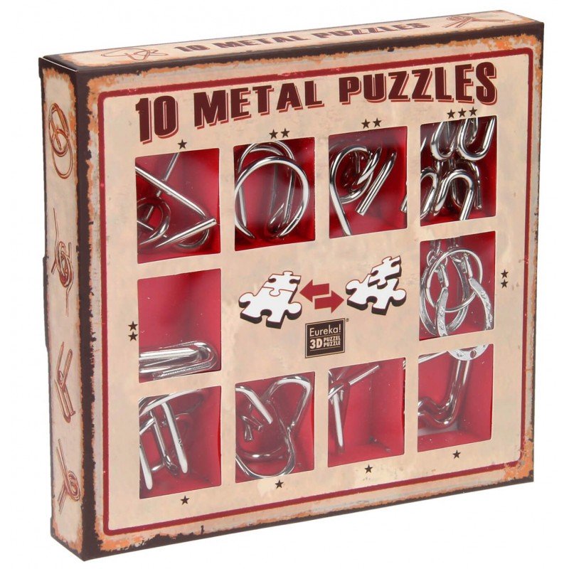 Set de 10 Puzzle-uri 3D - Metal - Red | Eureka