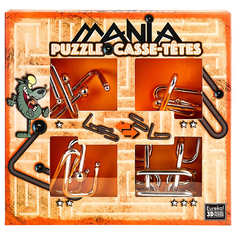 Set de 4 Puzzle-uri 3D - Mania Casse-Tetes - Orange | Eureka