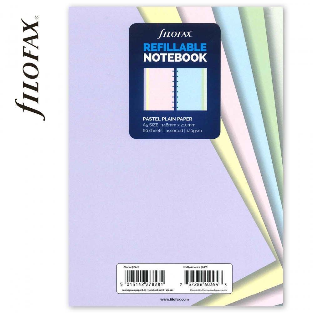 Rezerva hartie - Pastel A5 Plain Paper Notebook Filofax | Filofax