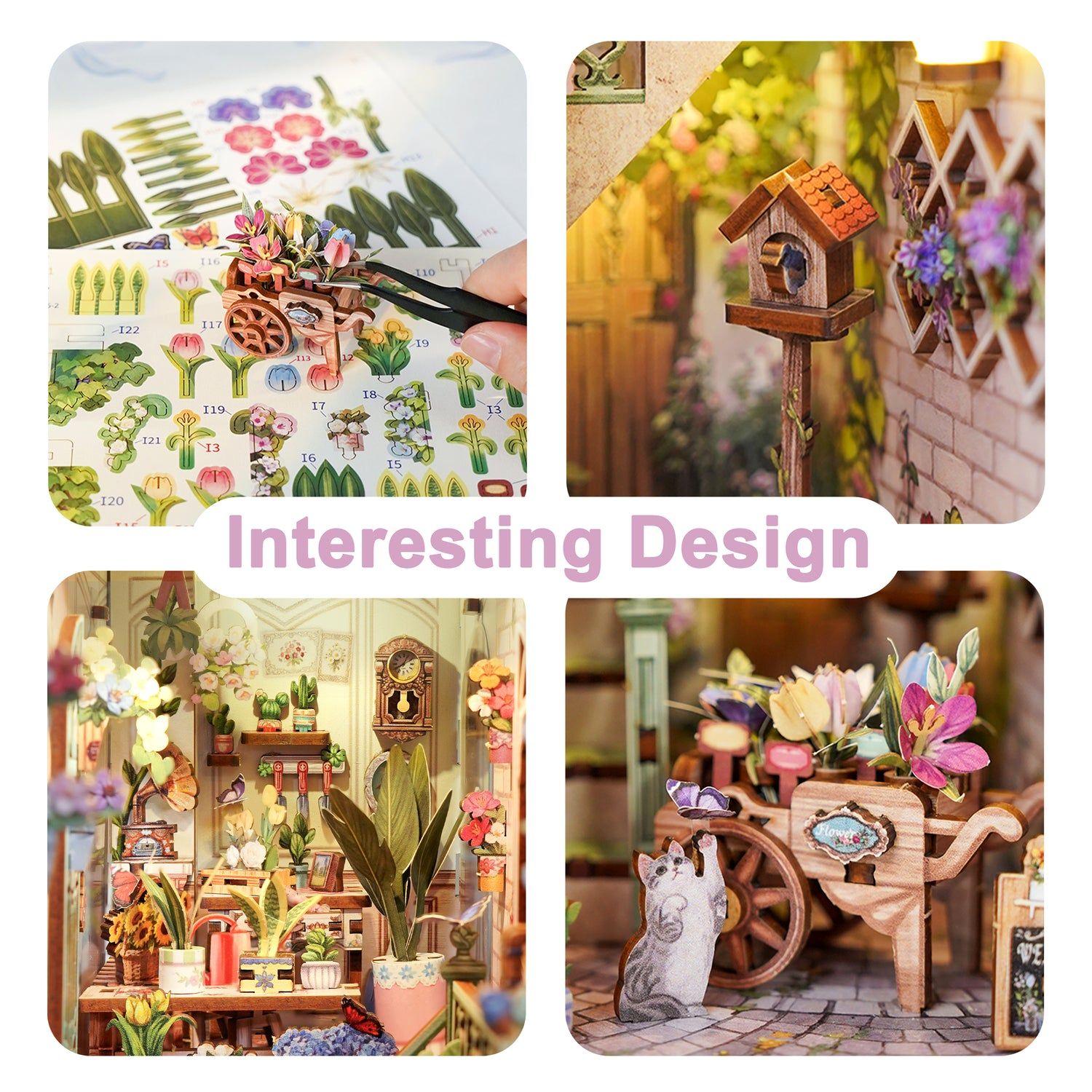 Book Nook 288 piese - Flower Shop | Robotime - 2