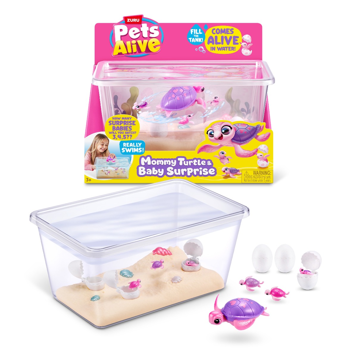 Set de joaca interactiv - Pets Alive - Mama testoasa si puii ei | Zuru - imagine 2