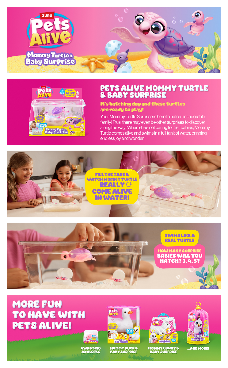 Set de joaca interactiv - Pets Alive - Mama testoasa si puii ei | Zuru - imagine 8