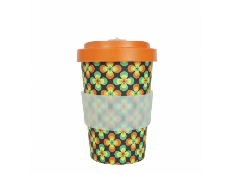 Cana de voiaj - Retro Flowers Orange