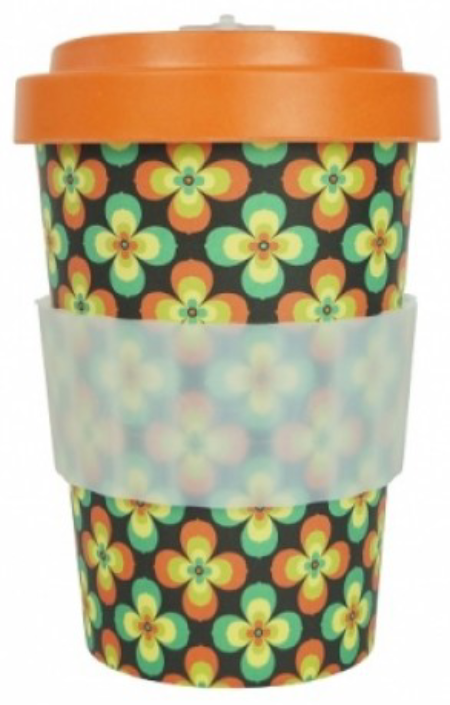 Cana de voiaj - Medium - Retro Flowers - Orange | Woodway